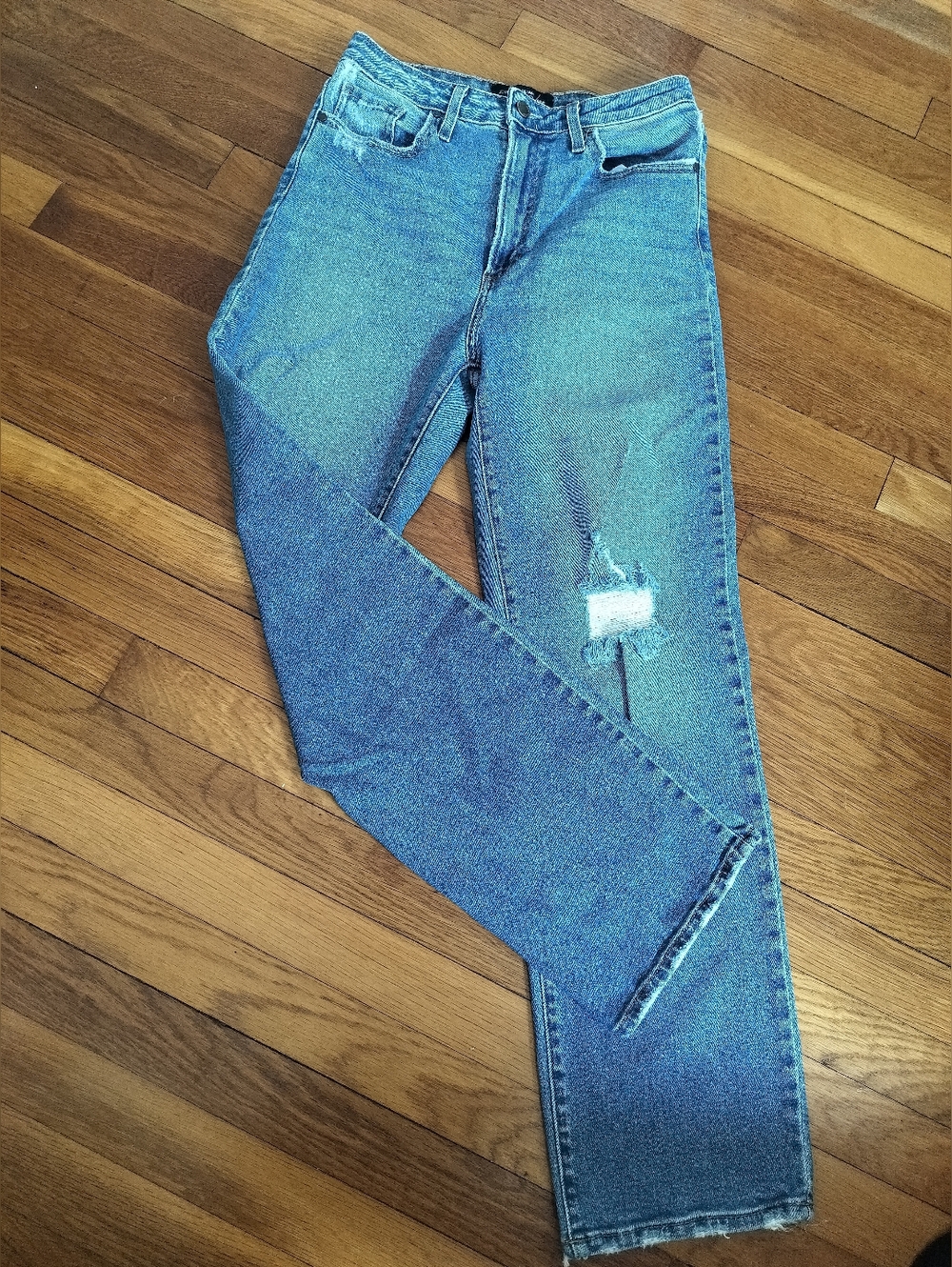 Just Black Denim Women's Blue Distressed Jeans High Waisted Size 28